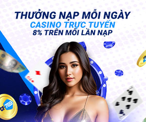 Thưởng Nạp Mỗi Ngày Casino trực tuyến 8% Trên mỗi lần nạp