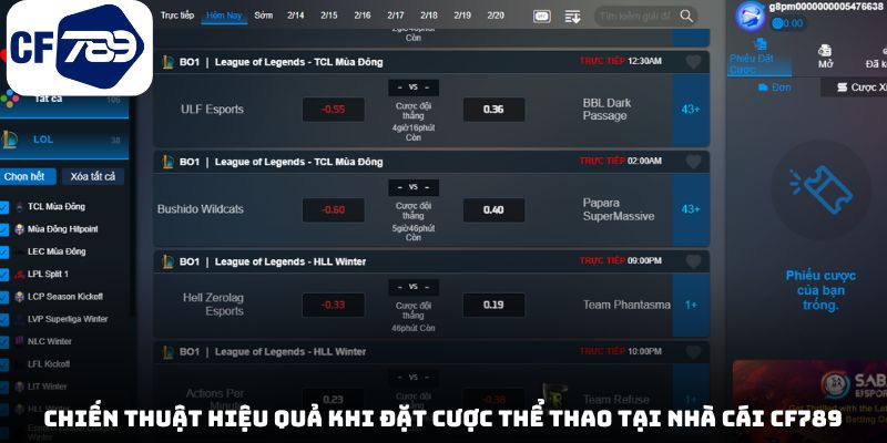 Chiến thuật hiệu quả khi đặt cược thể thao tại nhà cái CF789